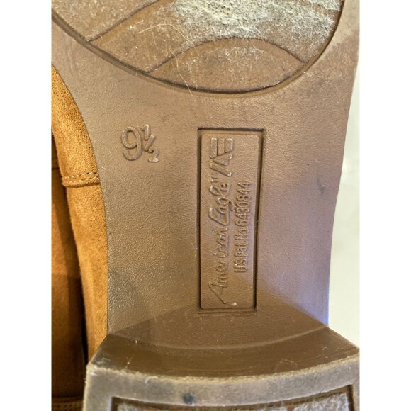 American Eagle Outfitters Ankle Boots Size 9.5 Brown Faux Suede Zipper Back - Picture 9 of 12